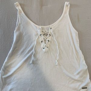 Abercrombie and Fitch white lace up tank
